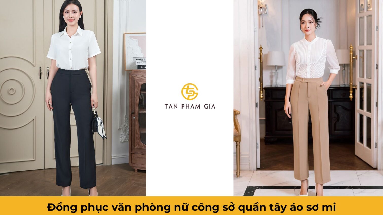 đồng phục văn phòng nữ công sở quần tây áo sơ mi
