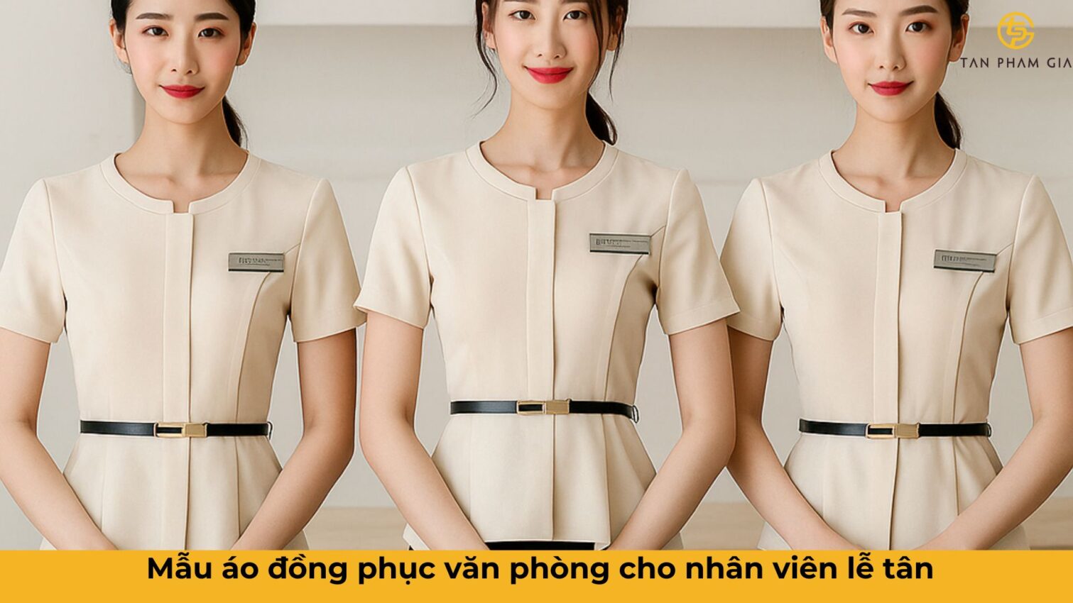 Mẫu áo đồng phục văn phòng cho nhân viên lễ tân