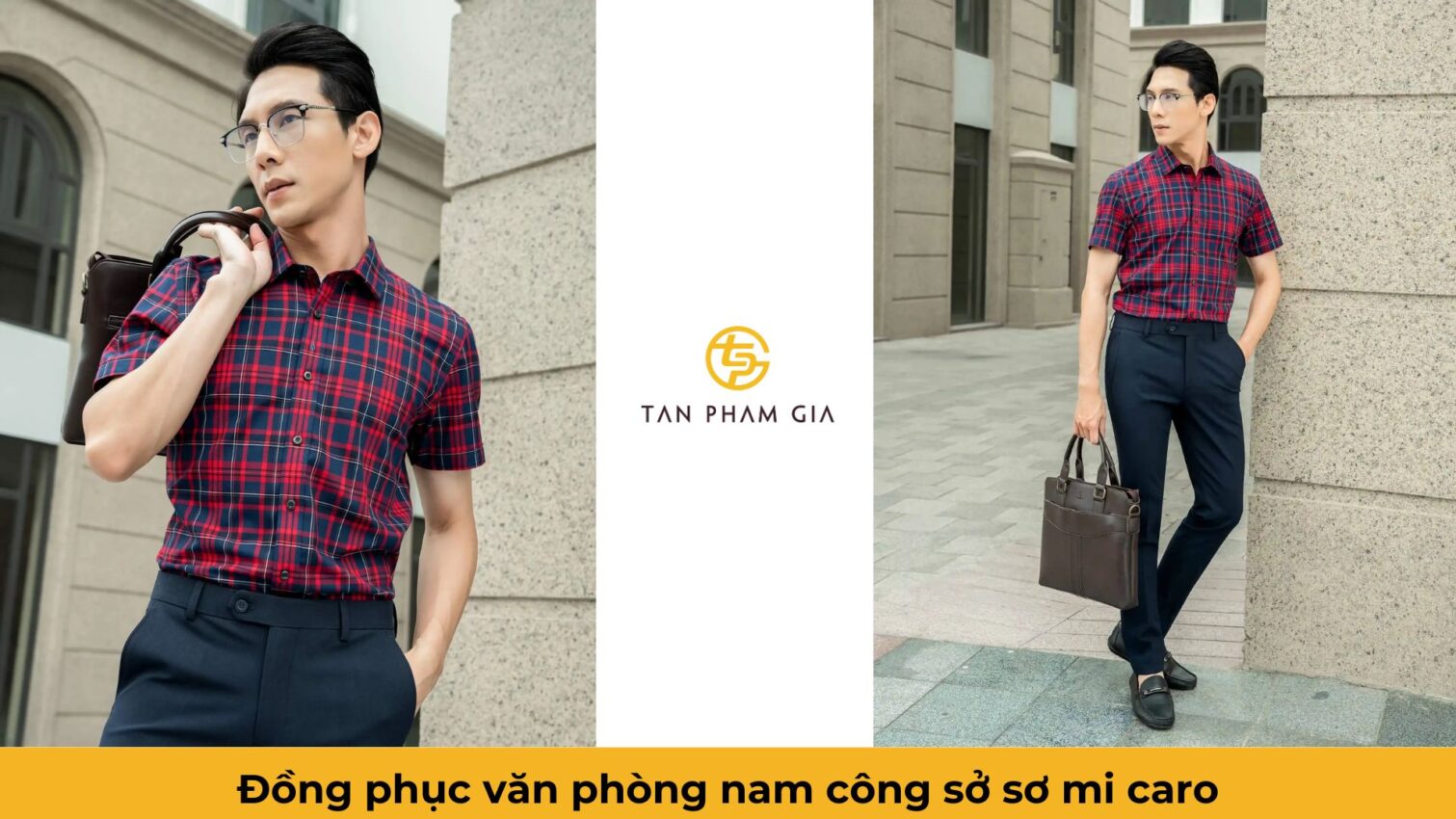 Đồng phục văn phòng nam công sở sơ mi caro