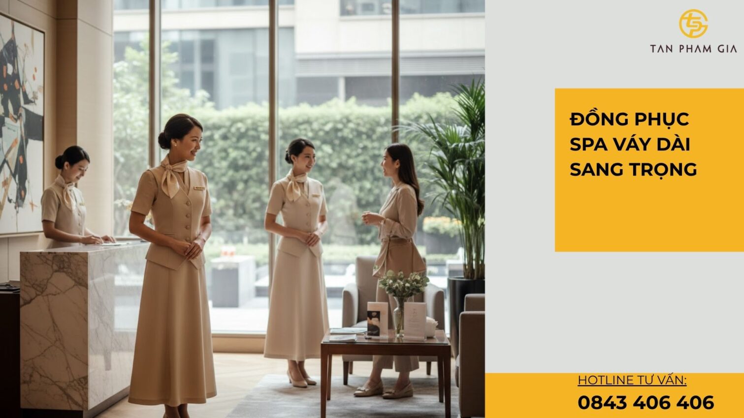 Đồng phục spa váy dài sang trọng