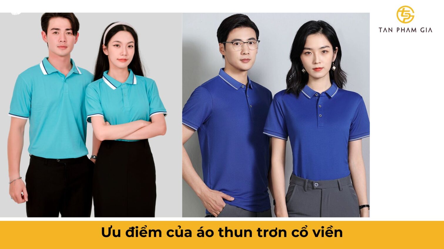 Mẫu áo thun đồng phục trơn cổ viền