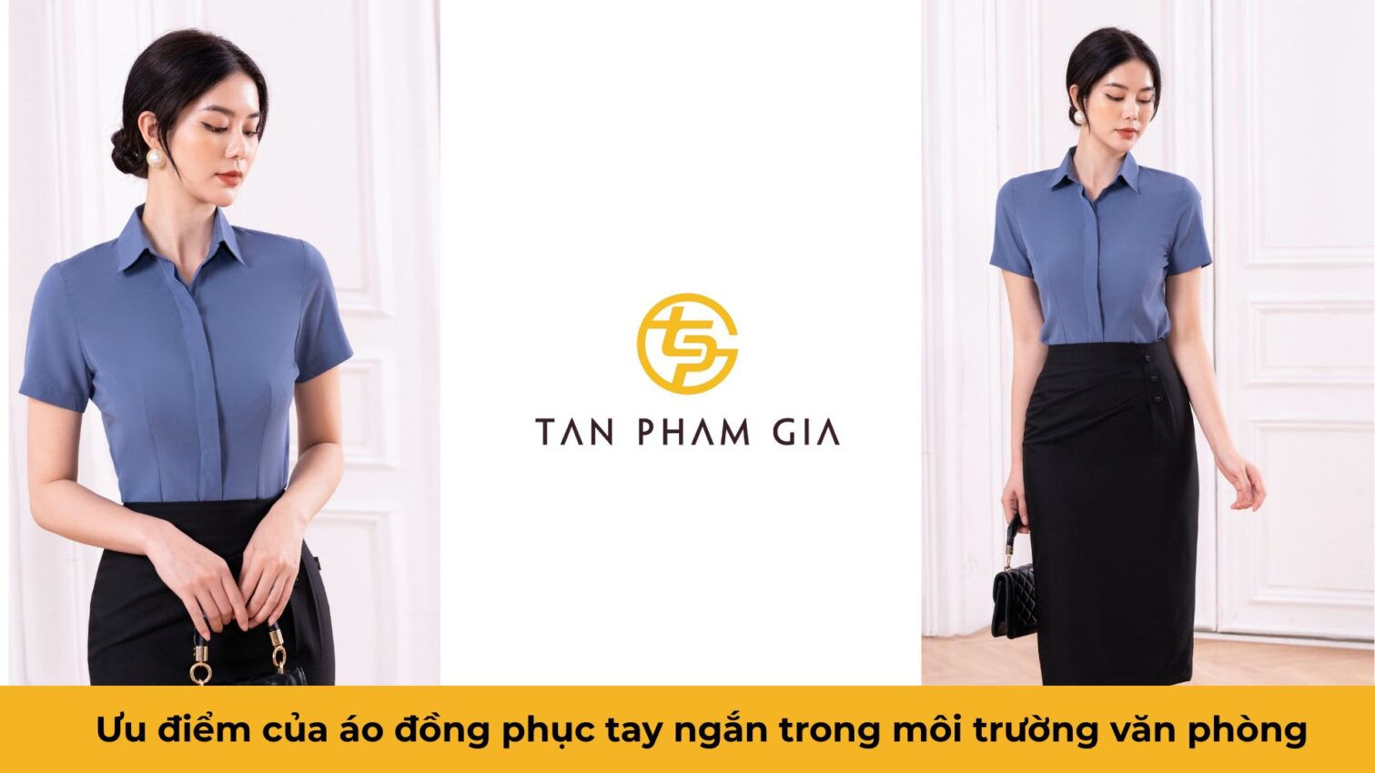 Đồng phục văn phòng nữ công sở tay ngắn