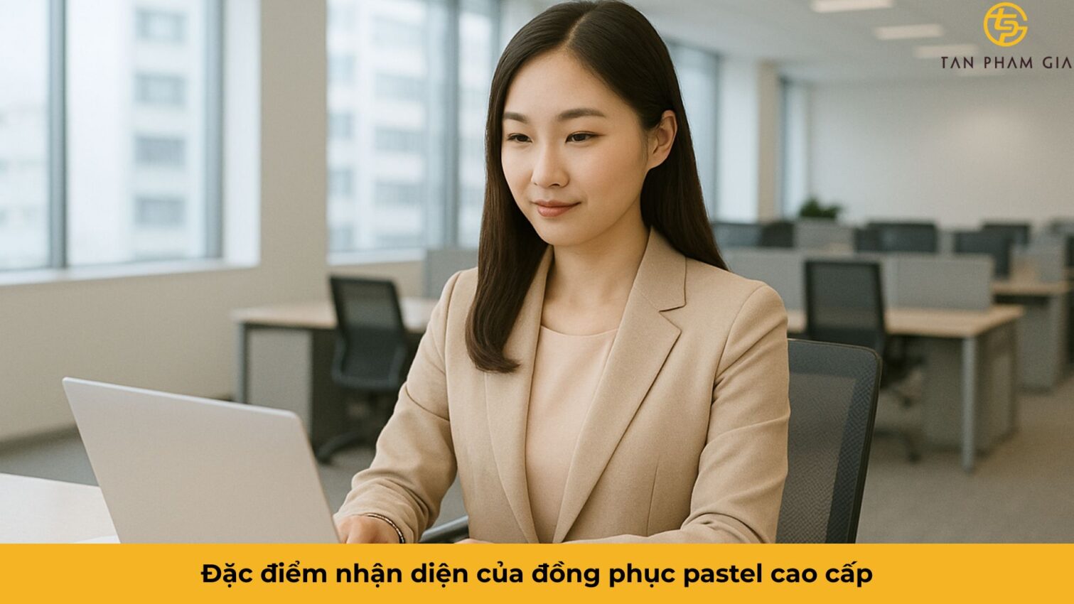 Đồng phục văn phòng nữ công sở phối màu pastel