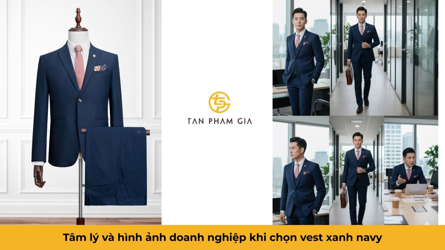 Đồng phục văn phòng nam công sở vest xanh navy