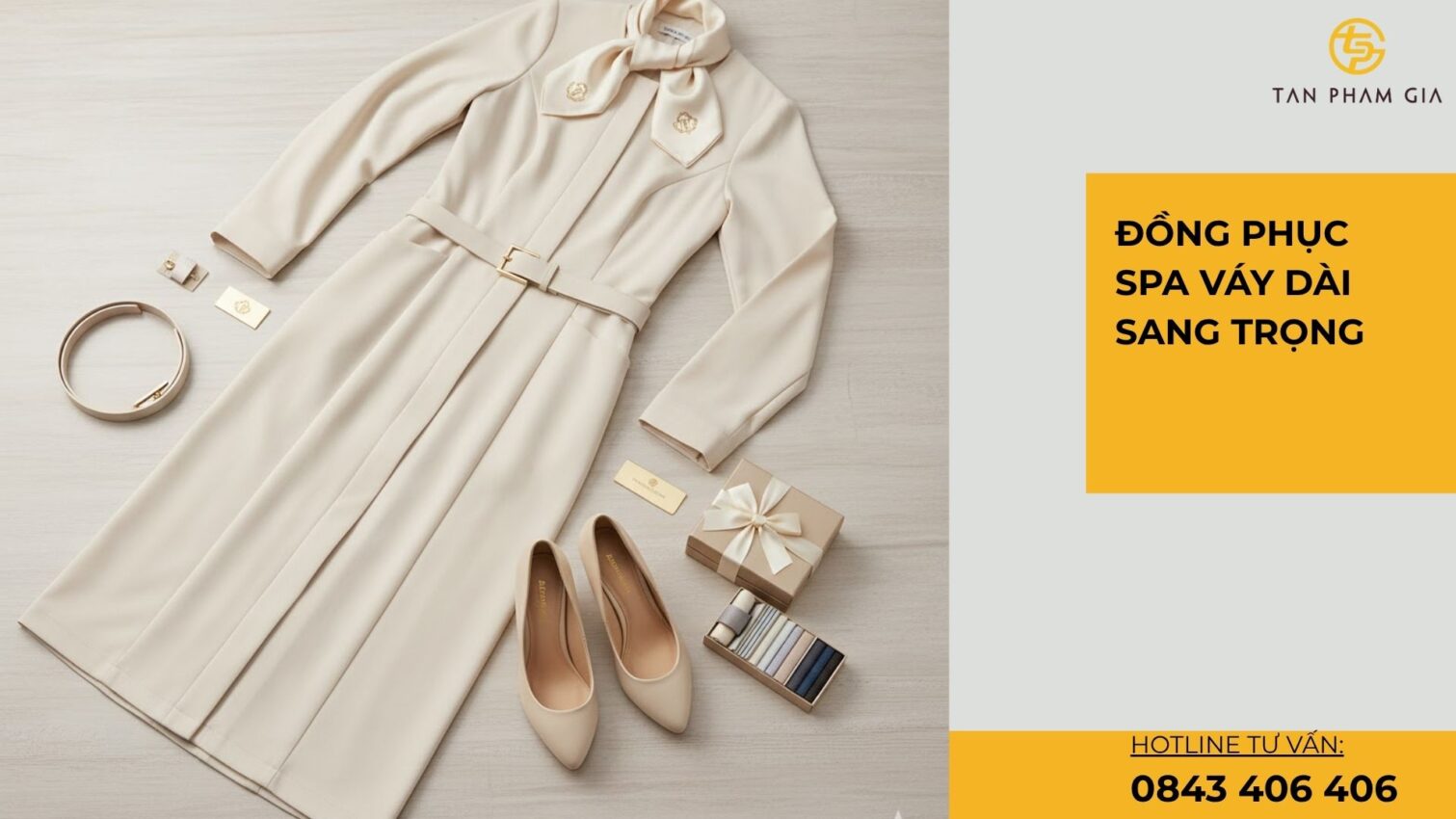 Đồng phục spa váy dài sang trọng