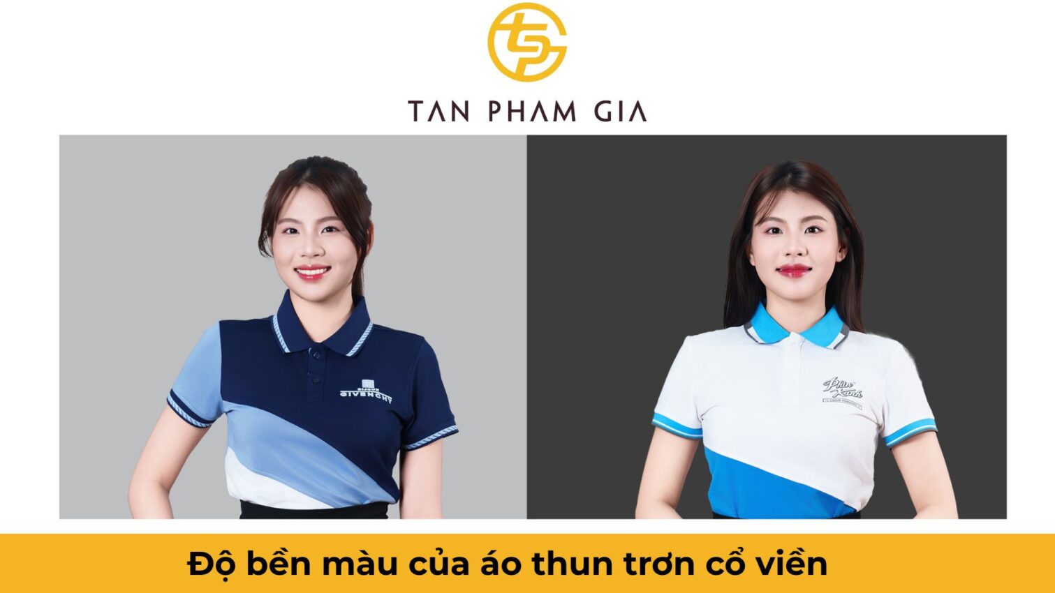 Mẫu áo thun đồng phục trơn cổ viền