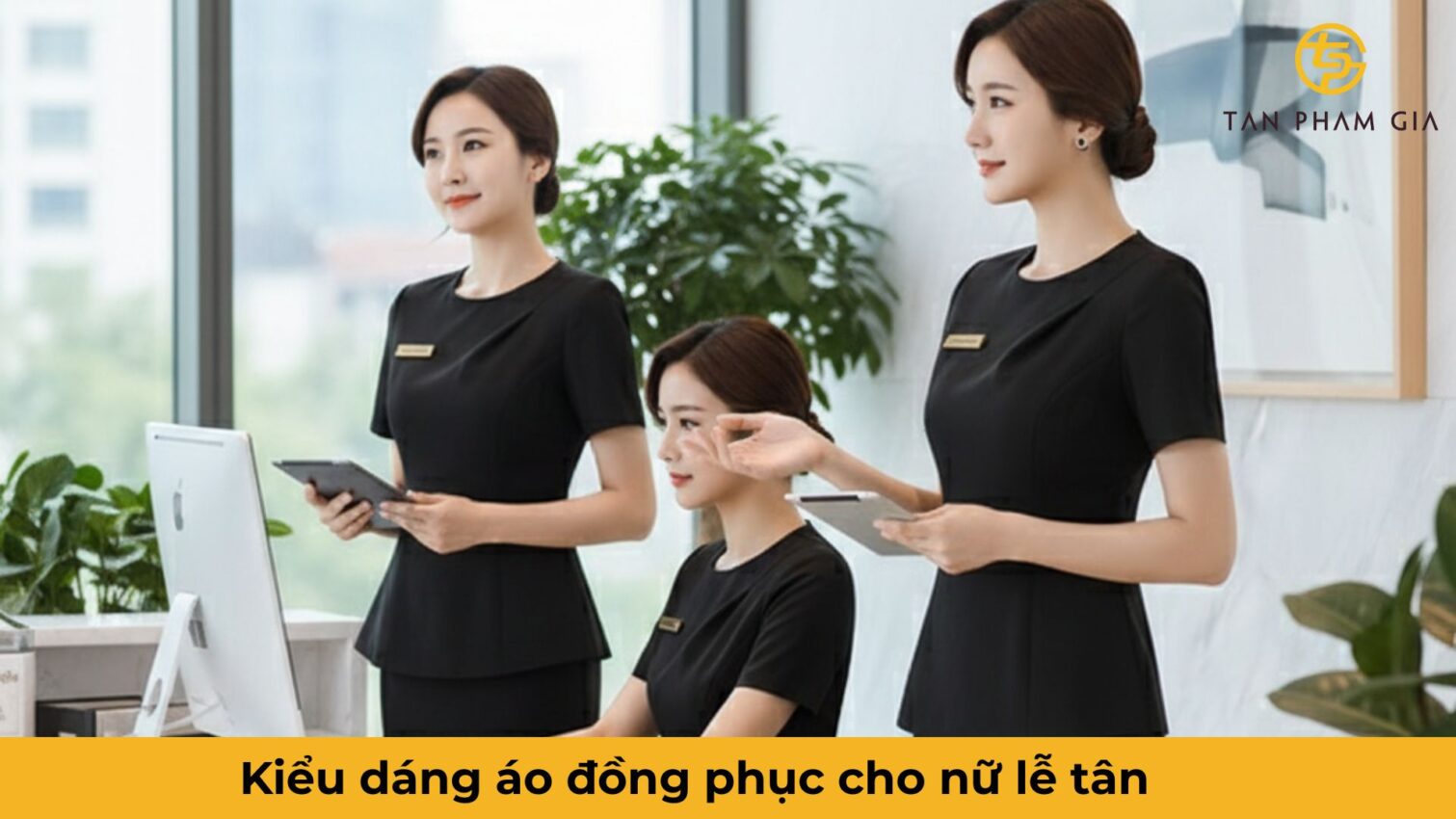 Mẫu áo đồng phục văn phòng cho nhân viên lễ tân