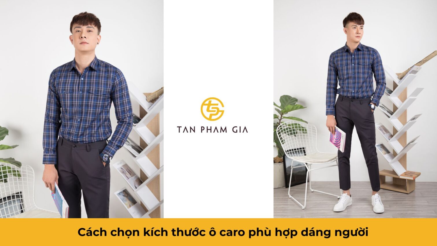 Đồng phục văn phòng nam công sở sơ mi caro