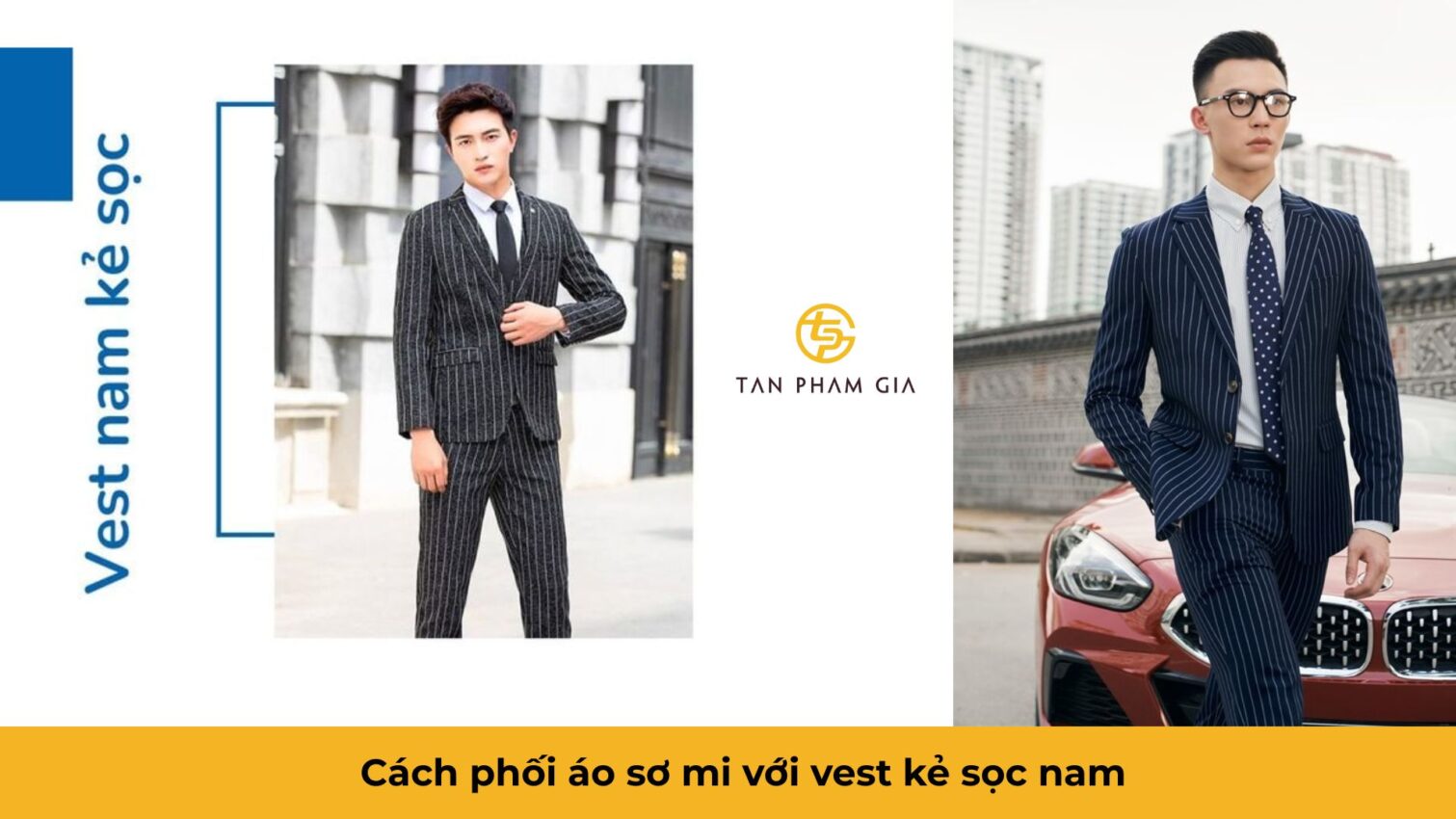 Đồng phục văn phòng nam công sở vest kẻ sọc