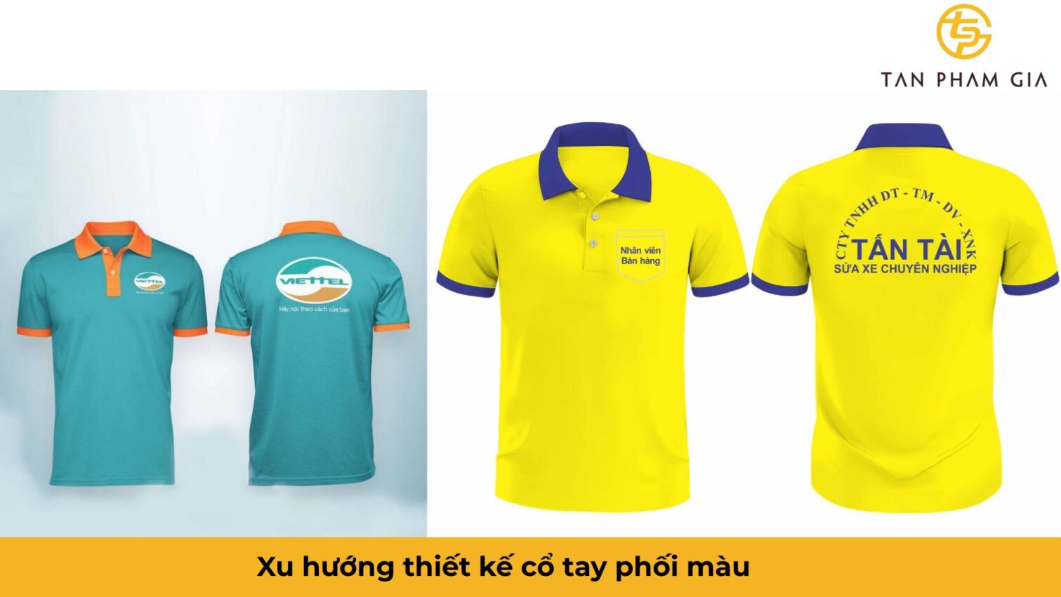 Mẫu áo thun đồng phục cổ tay phối màu
