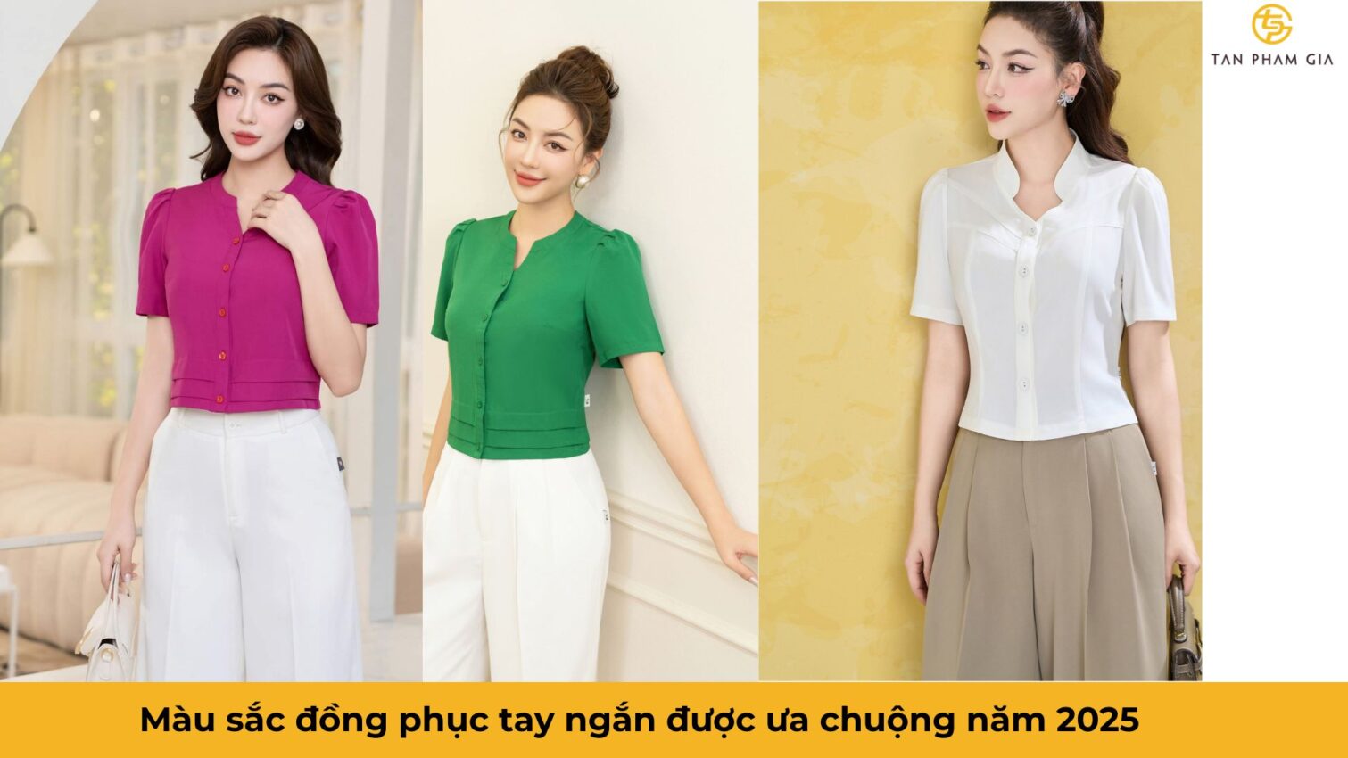 Đồng phục văn phòng nữ công sở tay ngắn