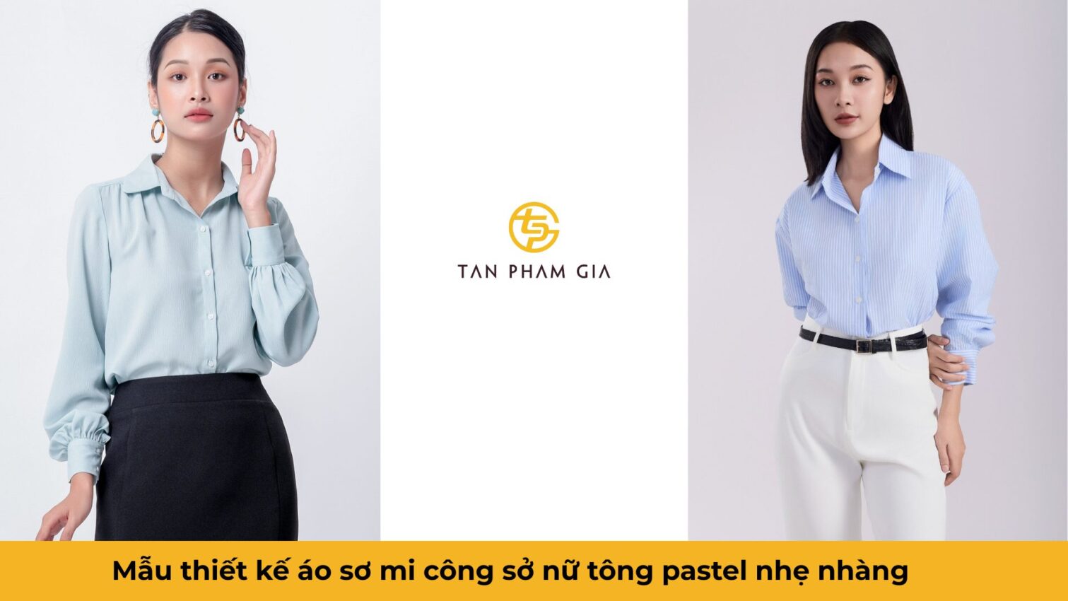 Đồng phục văn phòng nữ công sở phối màu pastel