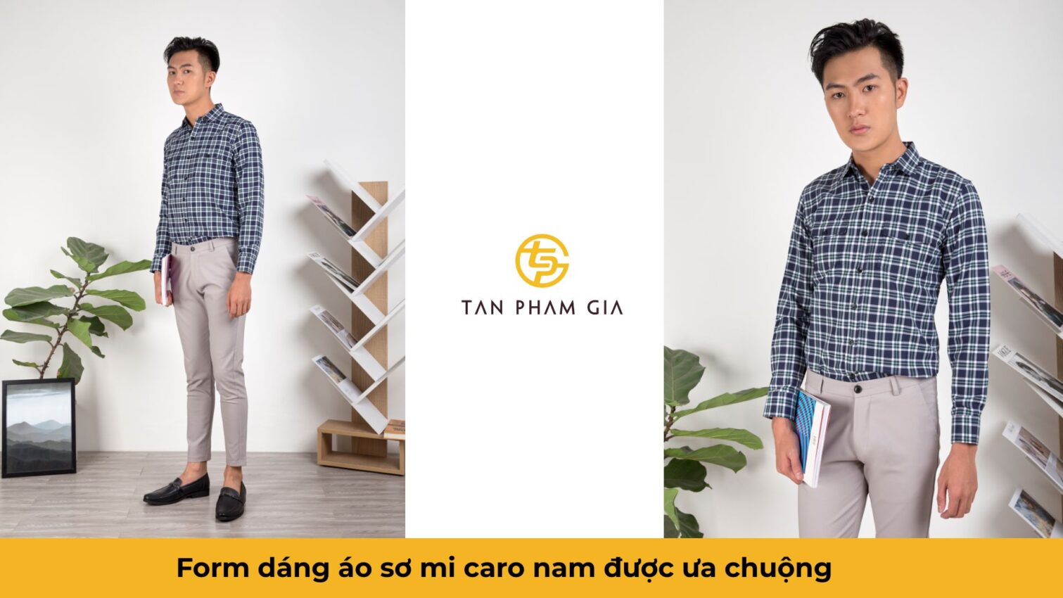Đồng phục văn phòng nam công sở sơ mi caro