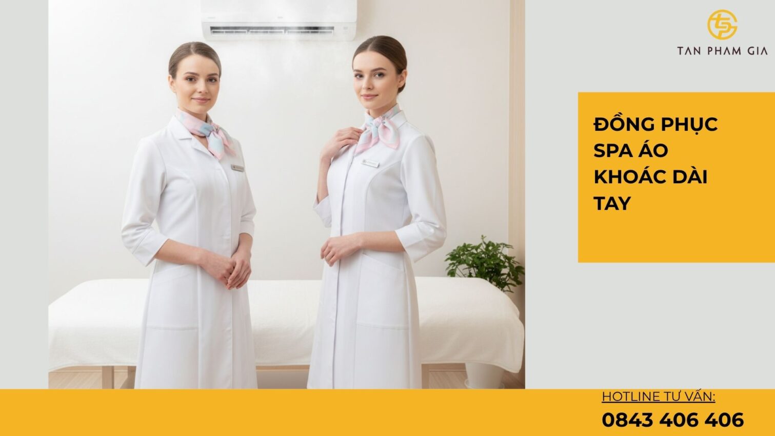 Đồng phục spa áo khoác dài tay