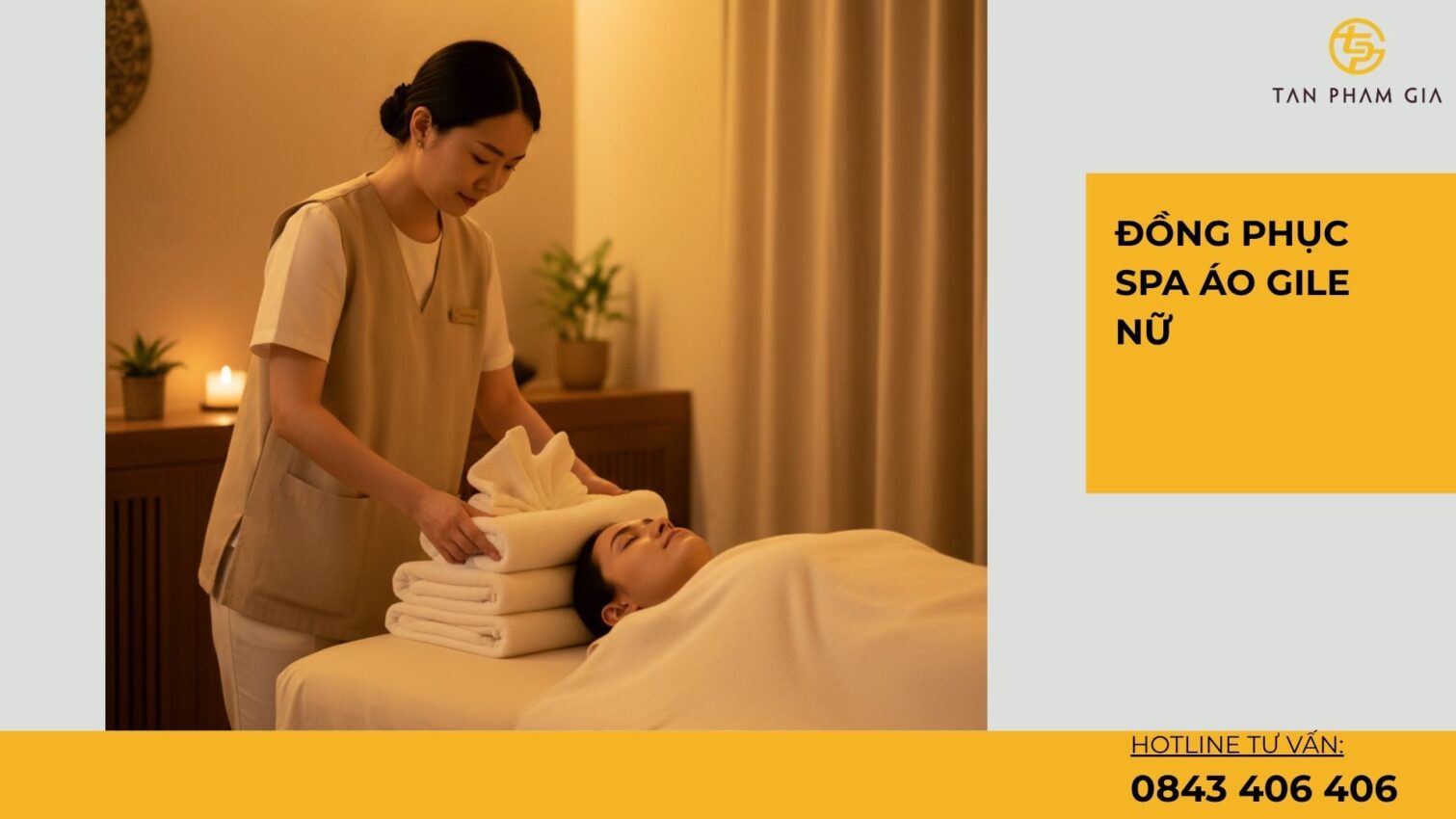 Đồng phục spa áo gile nữ