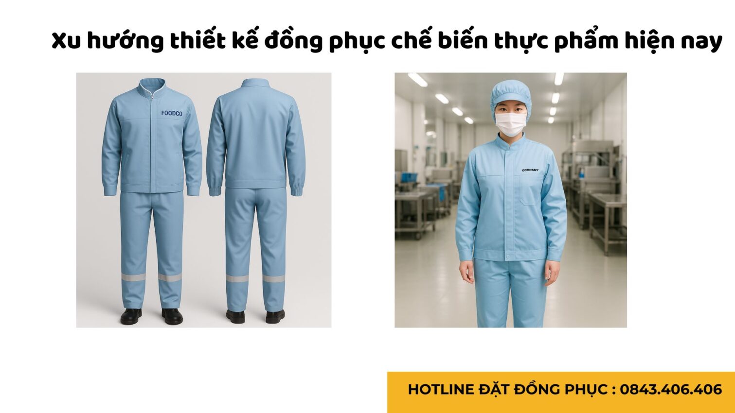 Đồng phục bảo hộ lao động cho công nhân chế biến thực phẩm