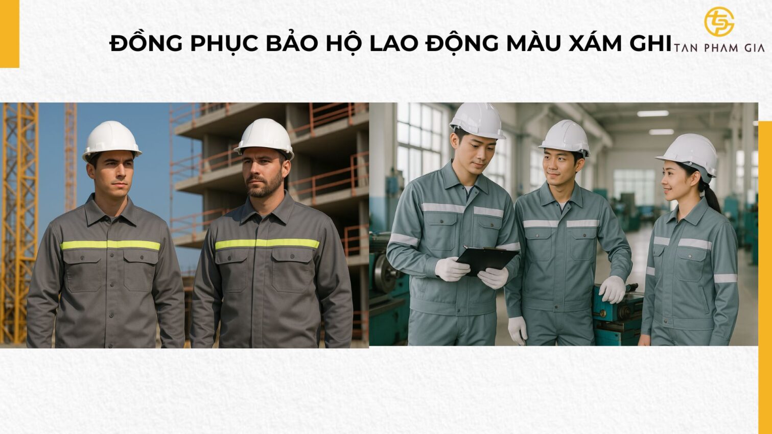 Đồng phục bảo hộ lao động màu xám ghi