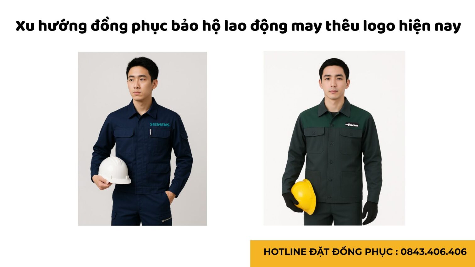 Đồng phục bảo hộ lao động may thêu logo