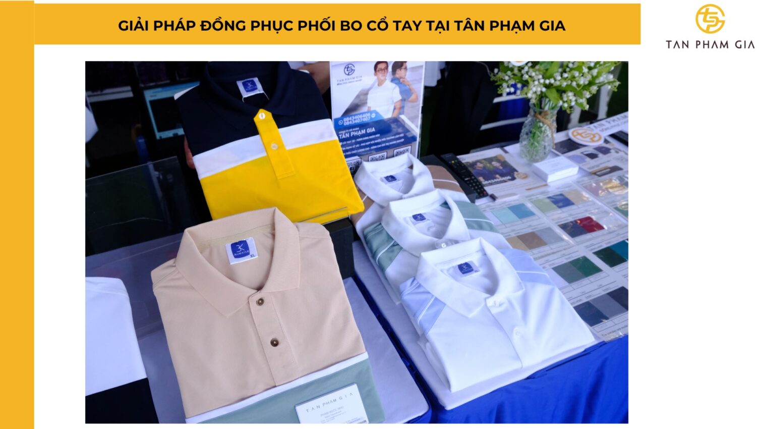 Đồng phục công sở phối bo cổ tay áo