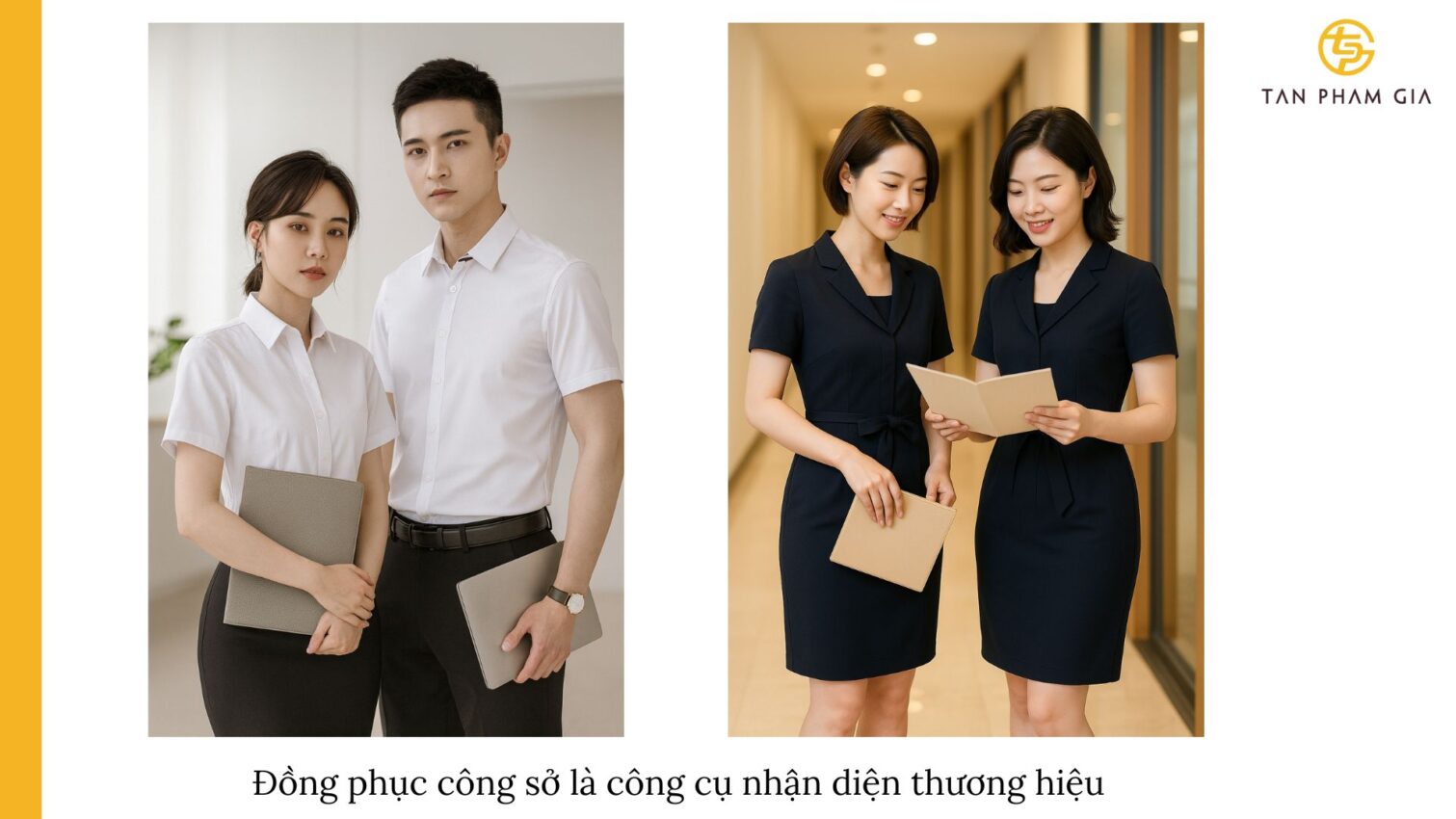 Đồng phục công sở phối màu sang trọng
