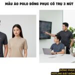 Mẫu Áo Polo Đồng Phục Cổ Trụ 3 Nút