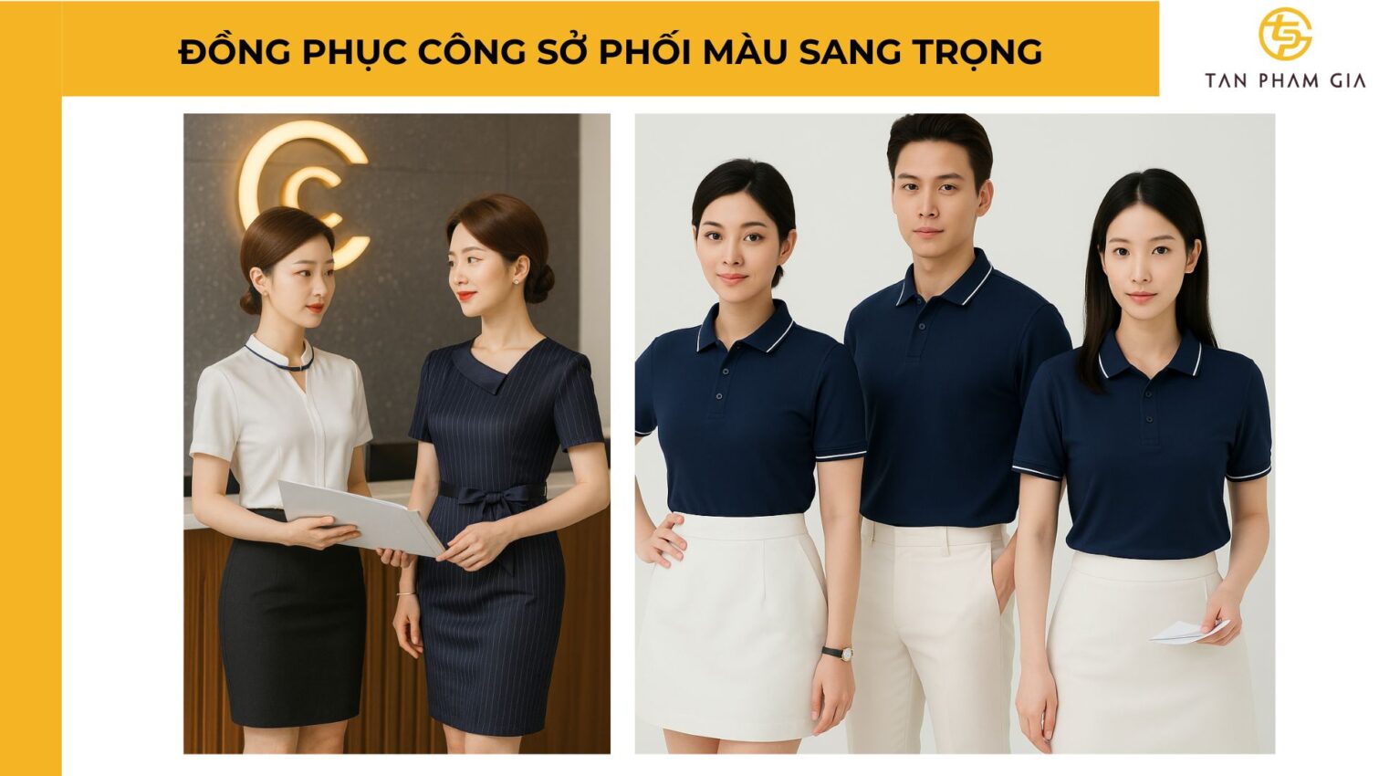 Đồng phục công sở phối màu sang trọng