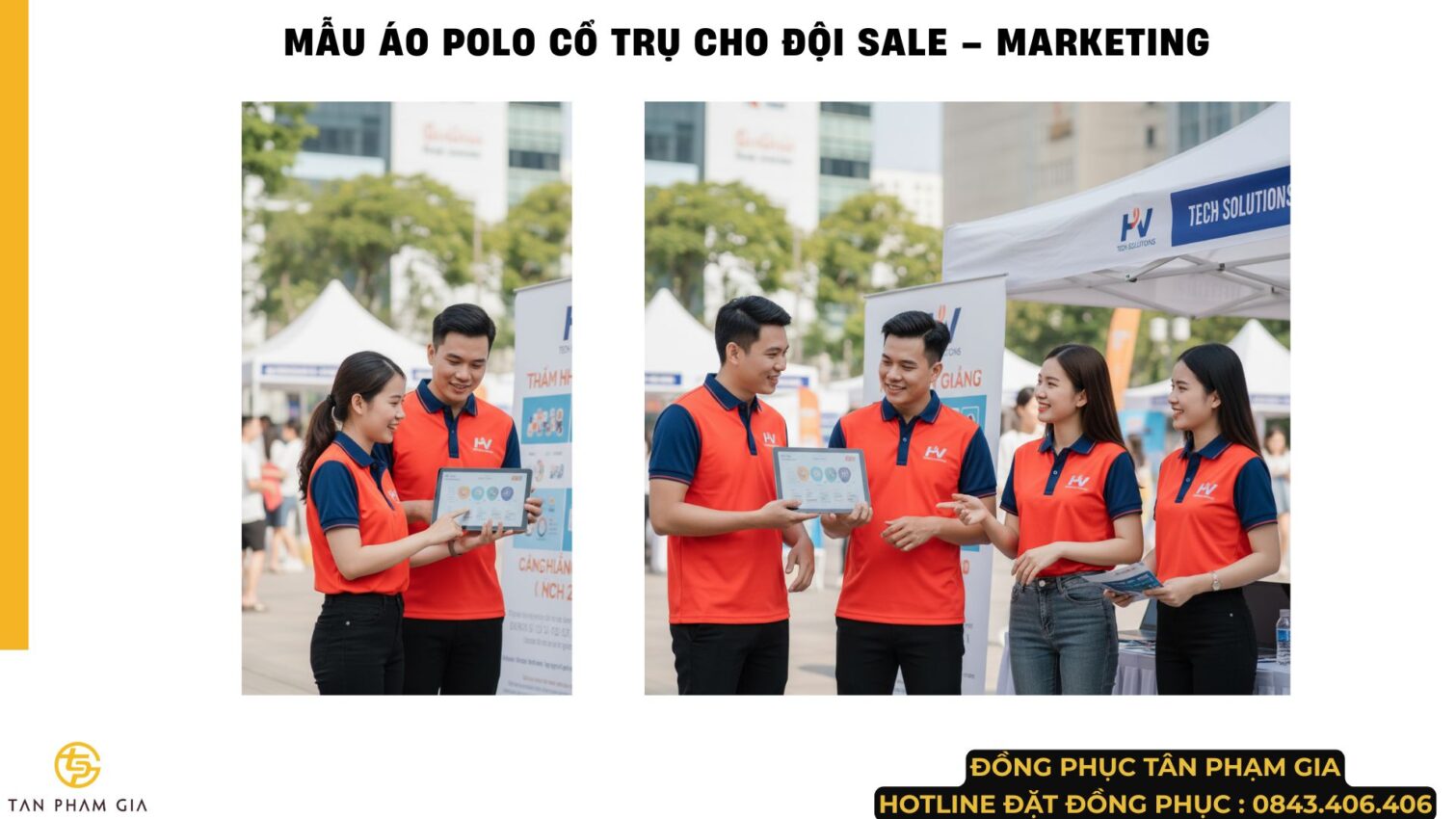 Mẫu Áo Polo Đồng Phục Cổ Trụ 3 Nút