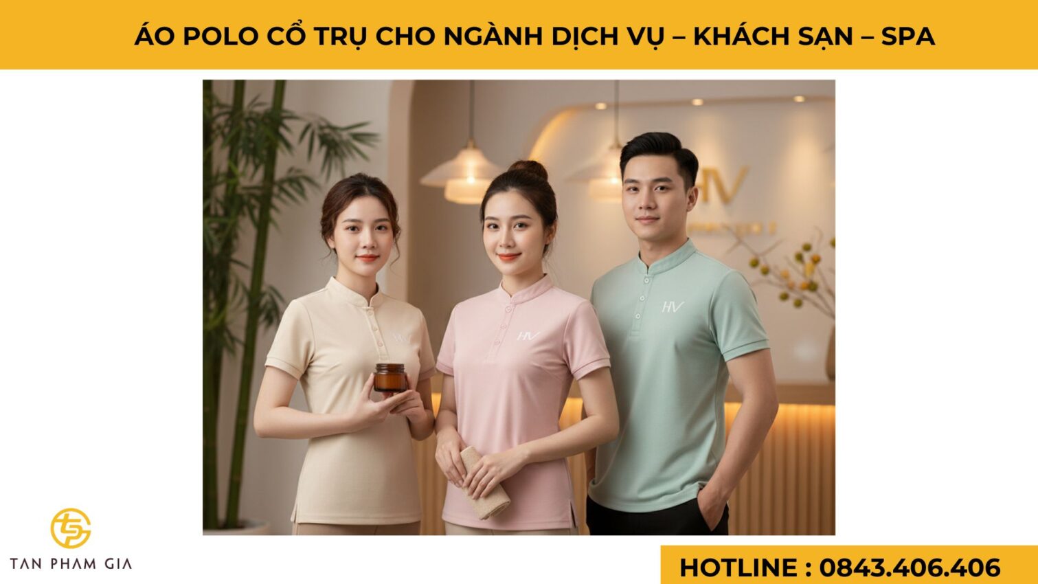 Mẫu Áo Polo Đồng Phục Cổ Trụ 3 Nút