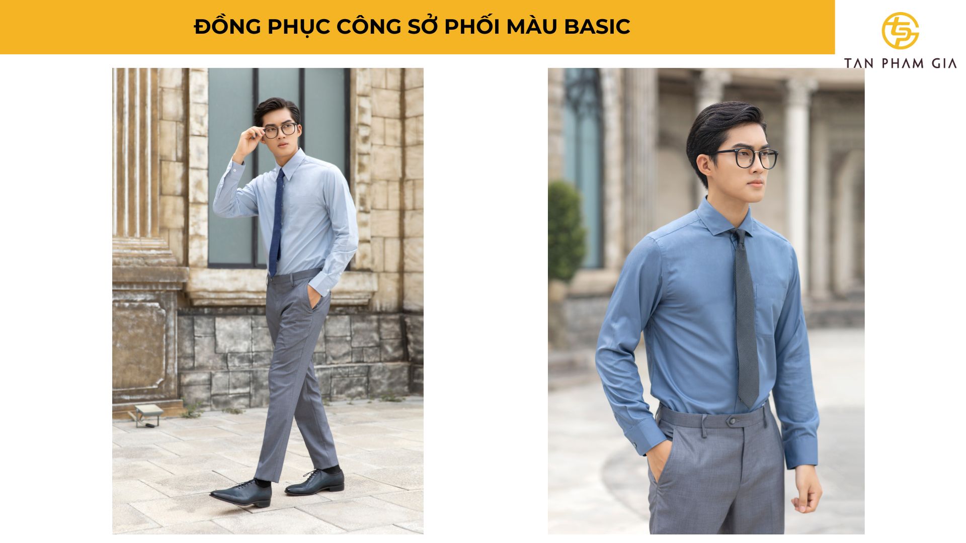 Đồng phục công sở phối màu basic