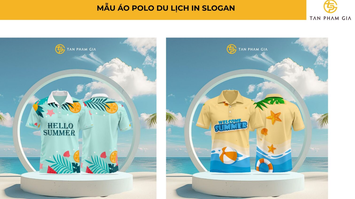 Áo Polo Du Lịch In Slogan