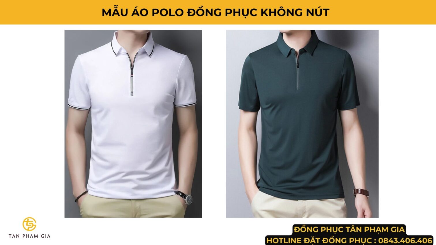 Mẫu Áo Polo Đồng Phục Không Nút