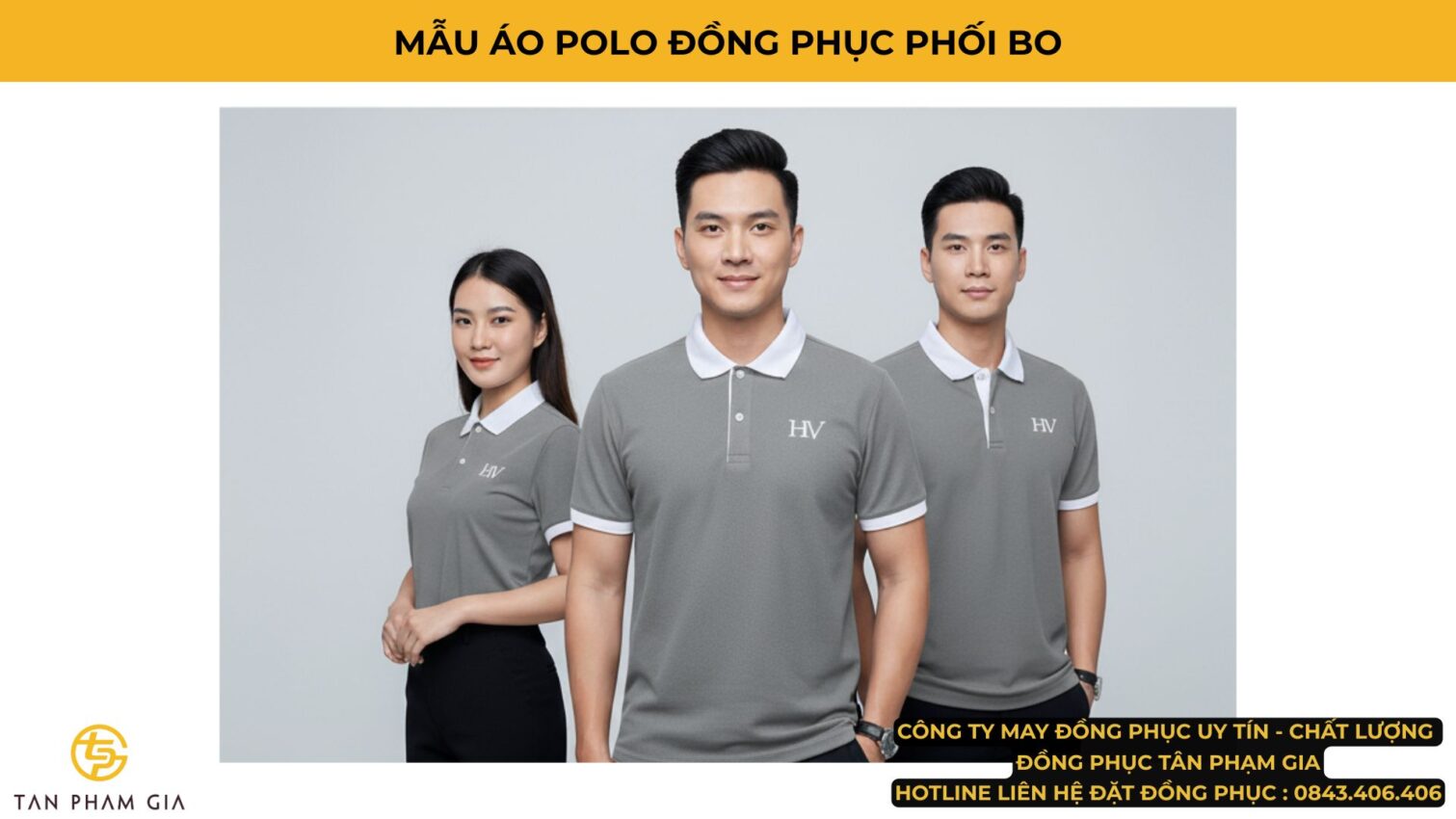Mẫu Áo Polo Đồng Phục Phối Bo