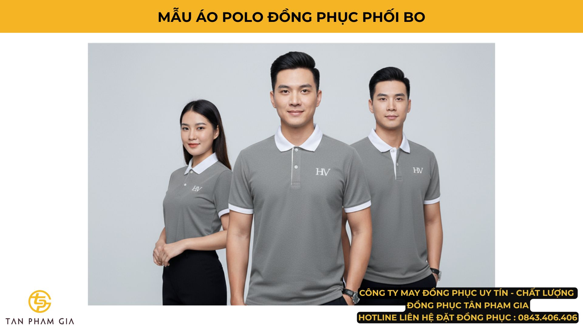 Mẫu Áo Polo Đồng Phục Phối Bo