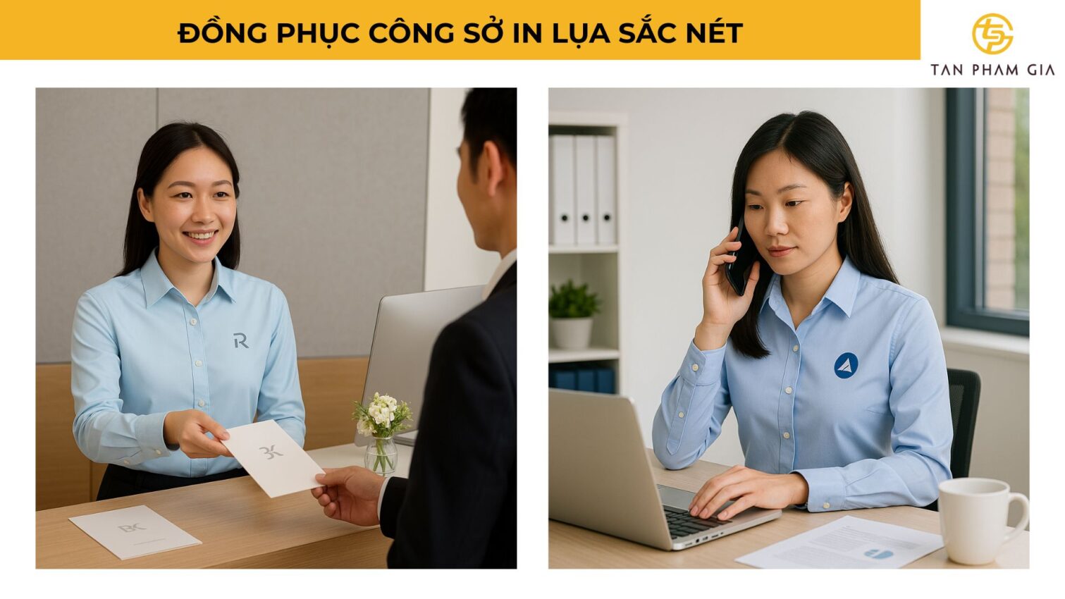 Đồng phục công sở in lụa sắc nét