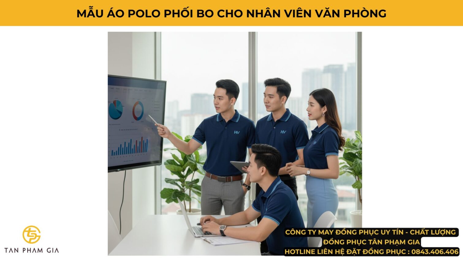 Mẫu Áo Polo Đồng Phục Phối Bo