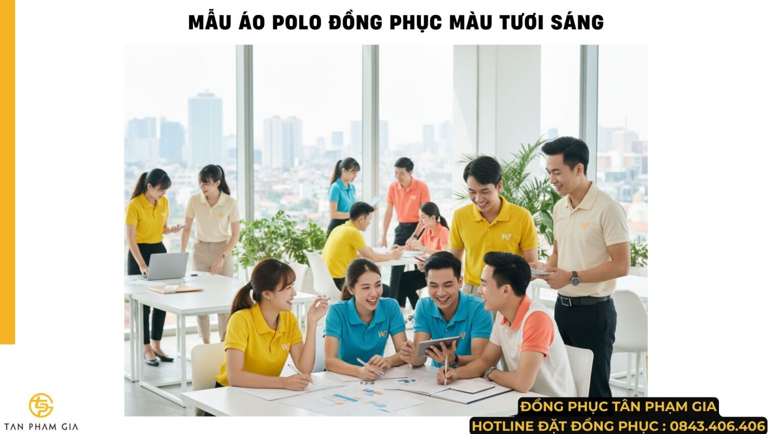 Mẫu Áo Polo Đồng Phục Màu Tươi Sáng