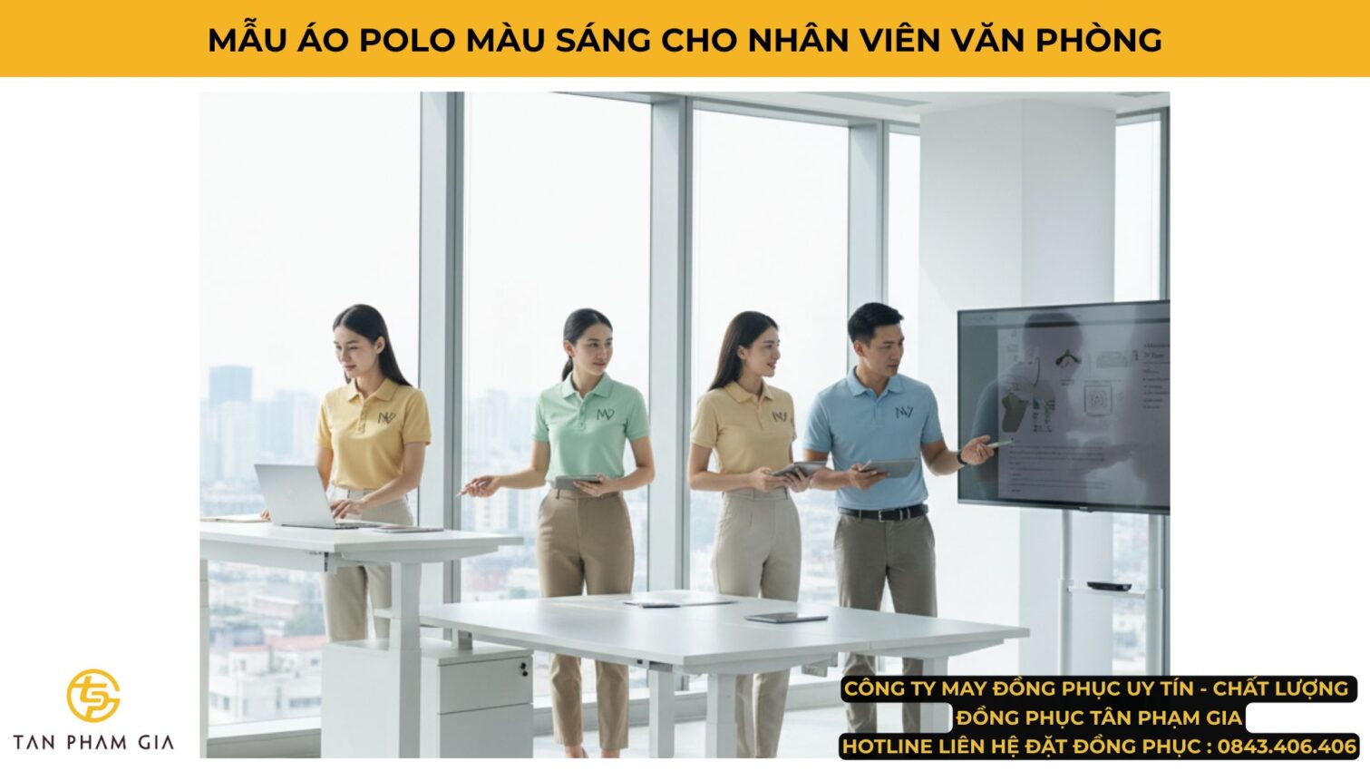 Mẫu Áo Polo Đồng Phục Màu Tươi Sáng