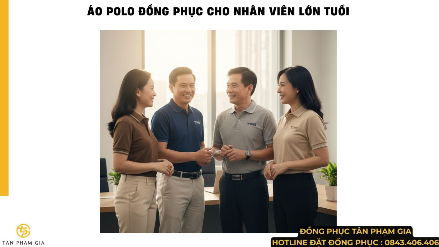 Mẫu Áo Polo Đồng Phục Người Lớn Tuổi
