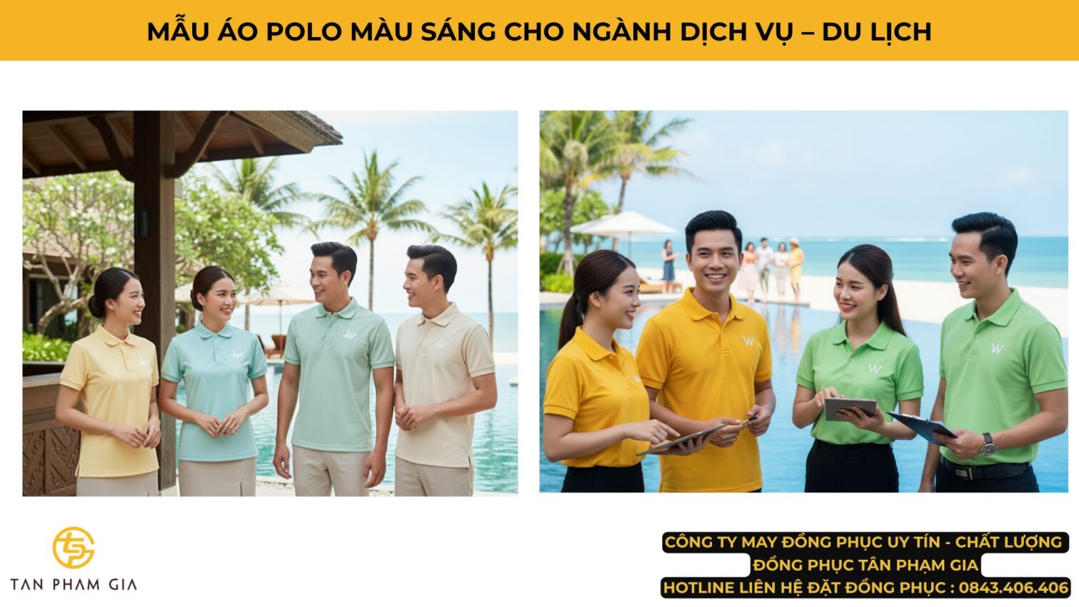 Mẫu Áo Polo Đồng Phục Màu Tươi Sáng