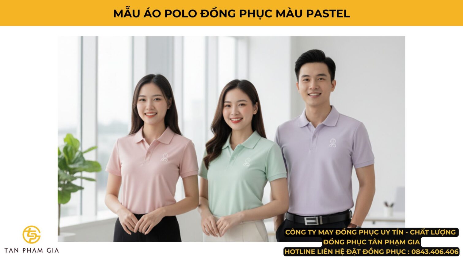 Mẫu Áo Polo Đồng Phục Màu Pastel
