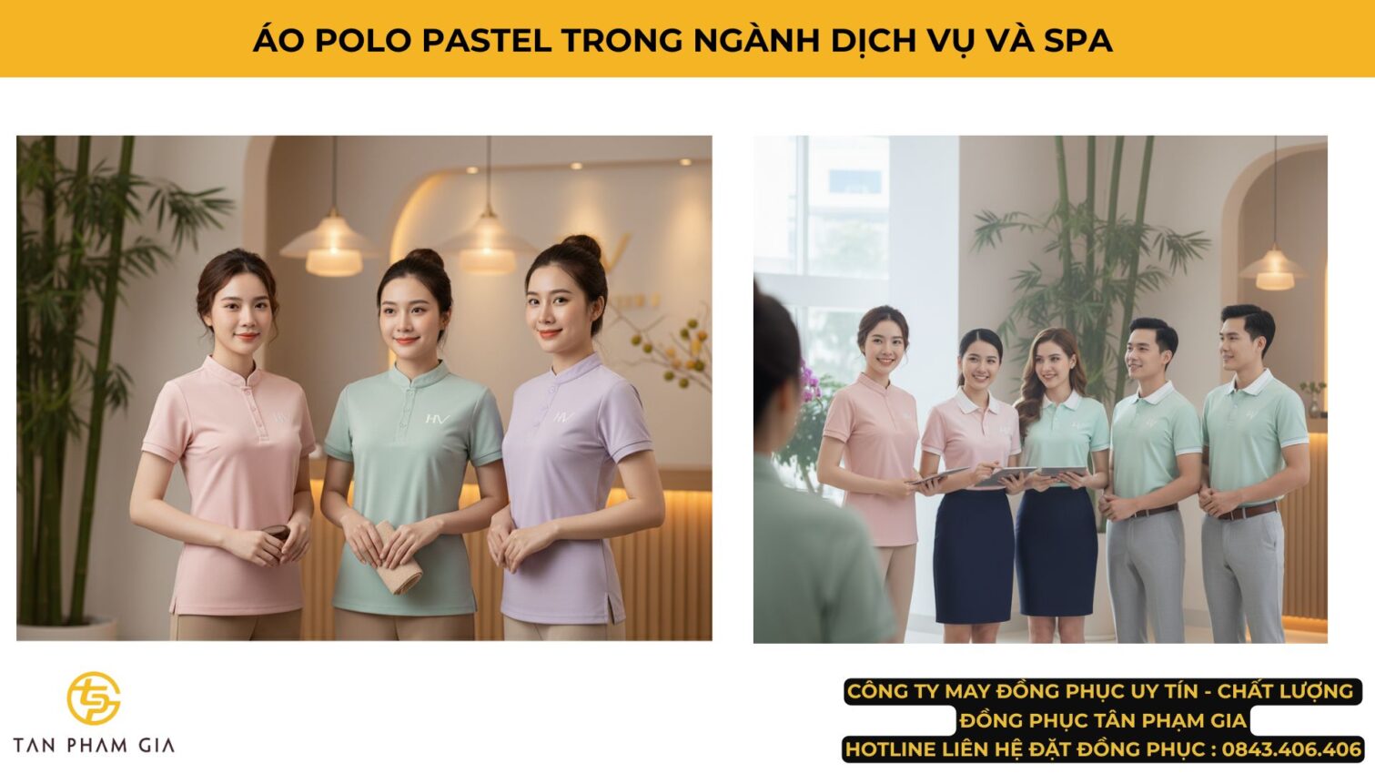 Mẫu Áo Polo Đồng Phục Màu Pastel