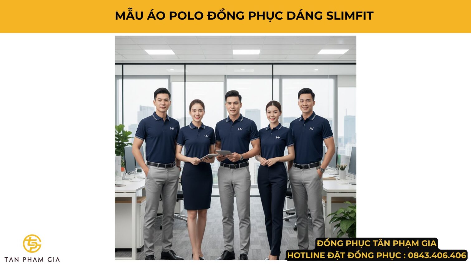 Mẫu Áo Polo Đồng Phục Dáng Slimfit