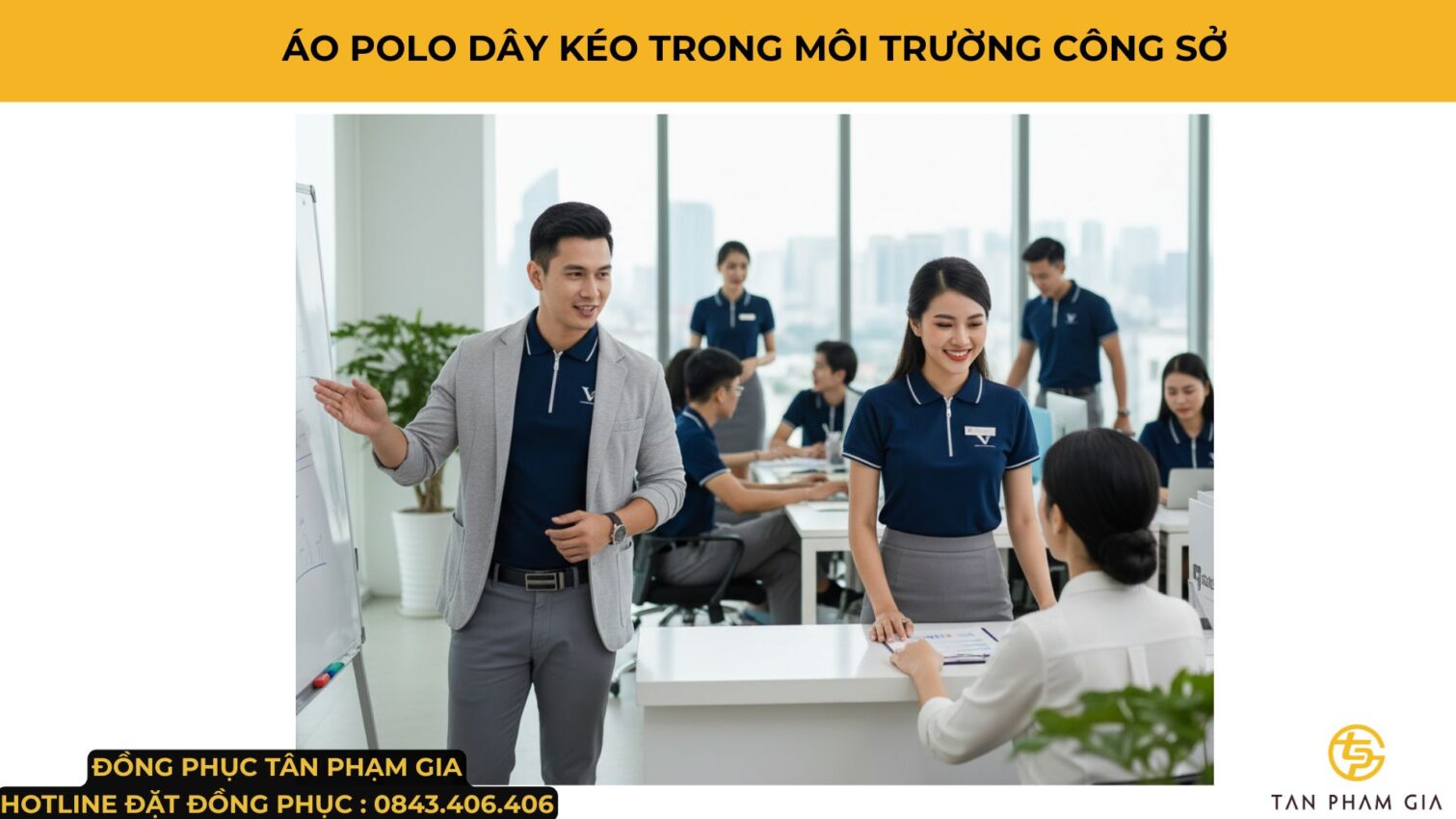 Mẫu Áo Polo Đồng Phục Có Dây Kéo