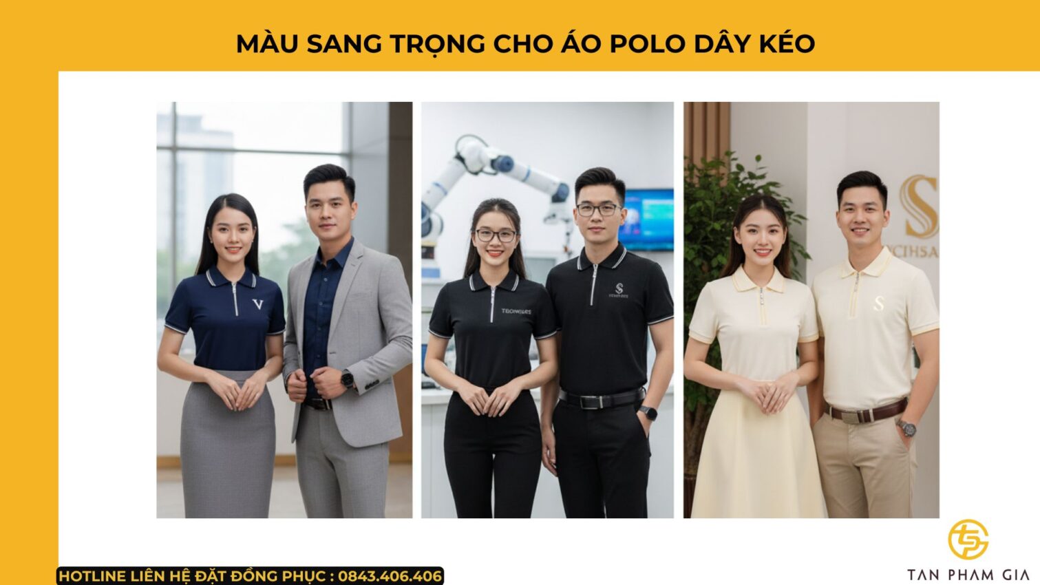 Mẫu Áo Polo Đồng Phục Có Dây Kéo