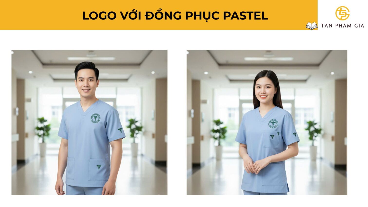 Đồng phục y tế màu pastel nhẹ nhàng