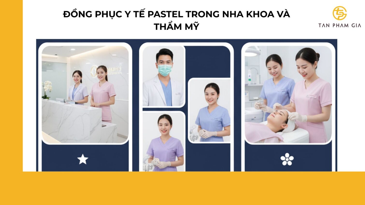 Đồng phục y tế màu pastel nhẹ nhàng
