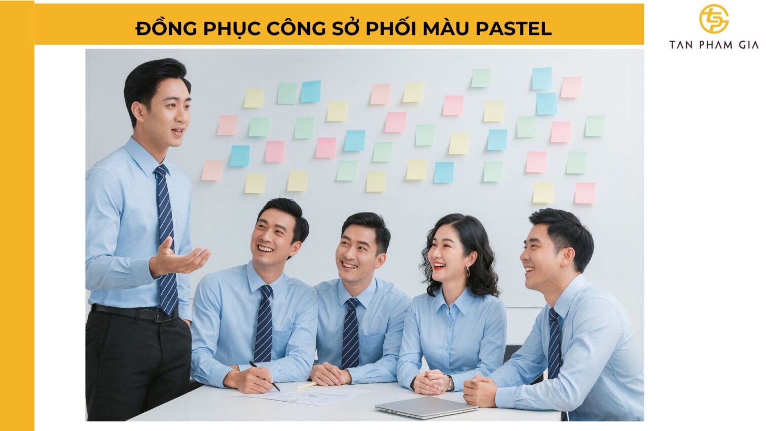 Đồng phục công sở phối màu pastel