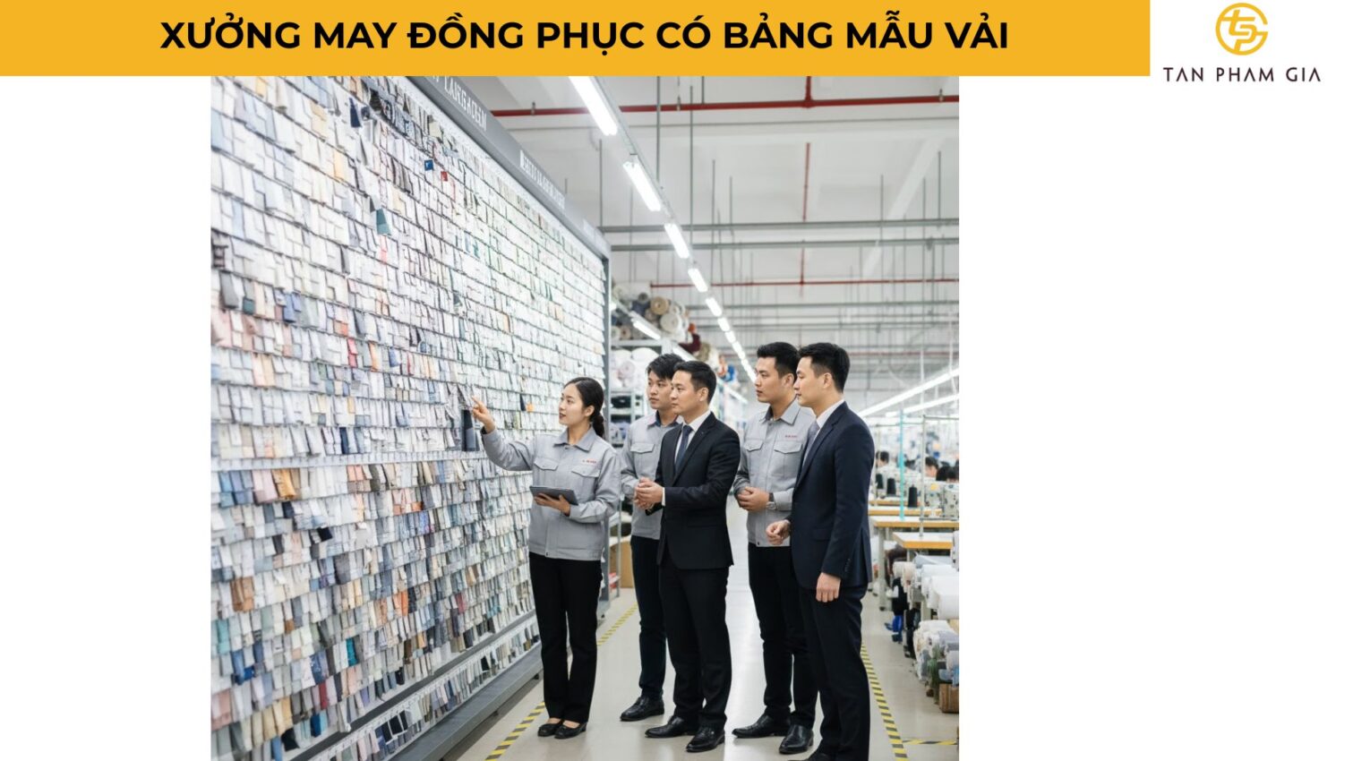 Xưởng May Đồng Phục Có Bảng Mẫu Vải