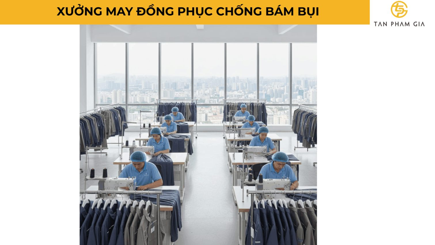 Xưởng May Đồng Phục Chống Bám Bụi