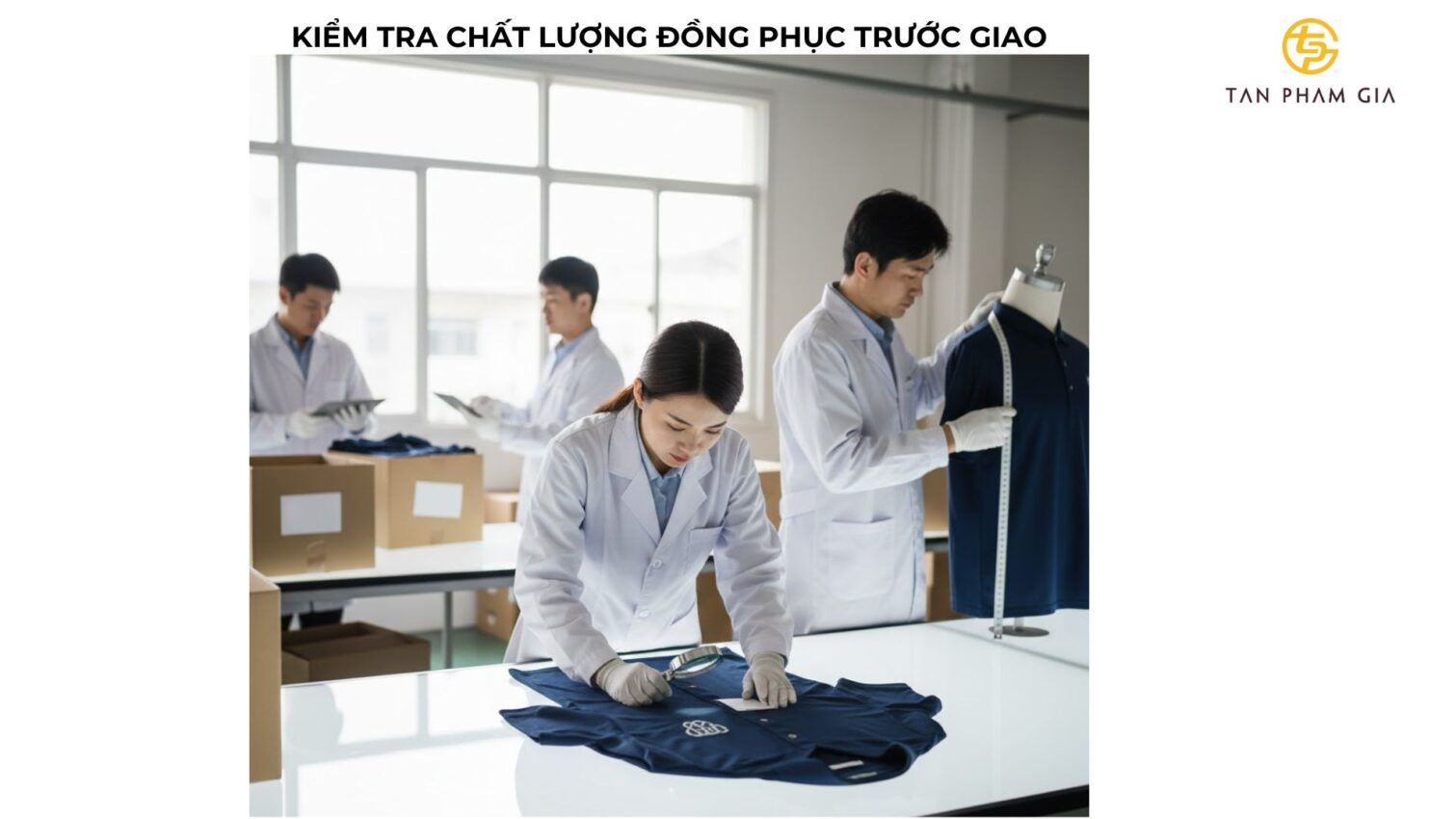 Kiểm tra chất lượng đồng phục trước giao